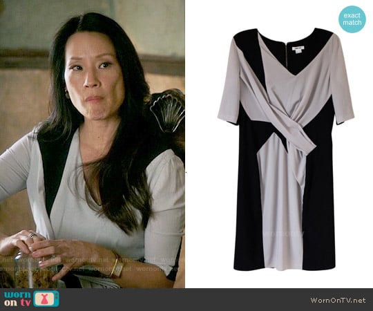 Helmut Lang Draped Colorblock Dress worn by Joan Watson (Lucy Liu) on Elementary