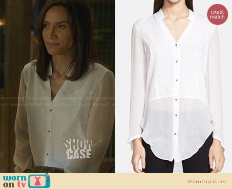 Helmut Lang Lawn Shirt worn by Nina Lisandrello on BATB