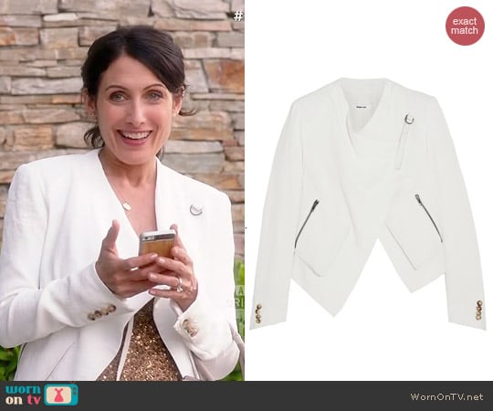 Helmut Lang Leather Trimmed Crepe Jacket worn by Lisa Edelstein on GG2D