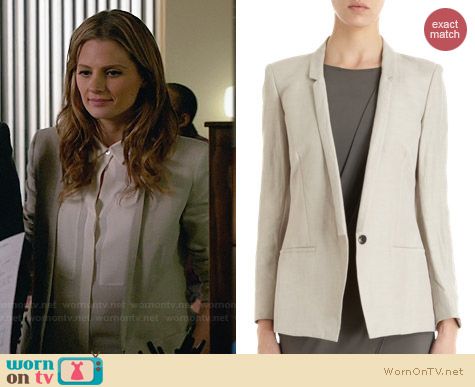 Helmut Lang Slim Lapel Blazer worn by Stana Katic on Castle