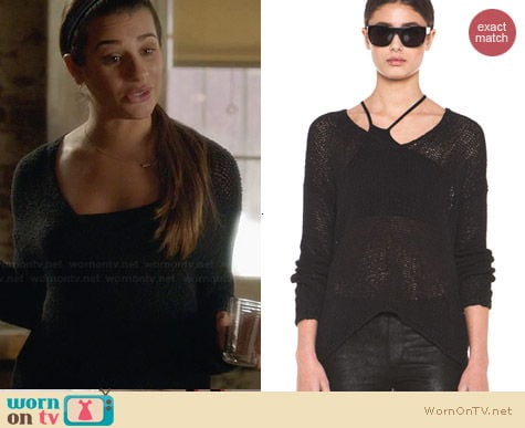 Helmut Lang Looped Cotton Asymmetrical Pullover worn by Lea Michele on Glee