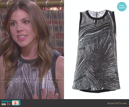 Helmut Lang Method Print Silk Top worn by Abigail Deveraux (Kate Mansi) on Days of our Lives