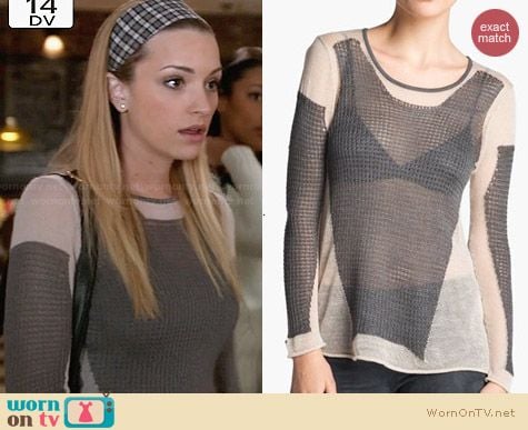 Helmut Lang Modern Lace Pullover worn by Brianne Howey on Twisted