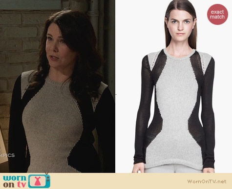 Helmut Lang Obstructed Borders Sweater worn by Lauren Graham on Parenthood