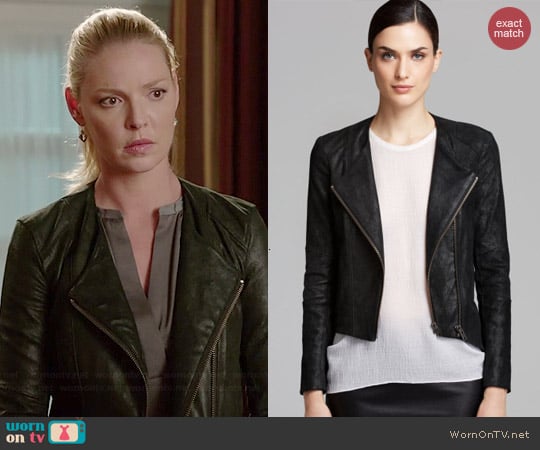 Helmut Lang Patina Leather Jacket worn by Katherine Heigl on State of Affairs