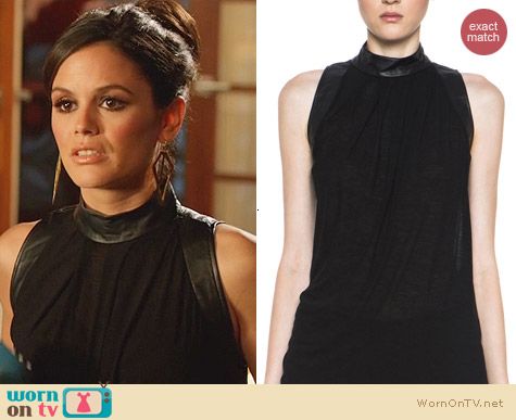 Helmut Lang Schema Jersey Turtleneck top worn by Rachel Bilson on Hart of Dixie