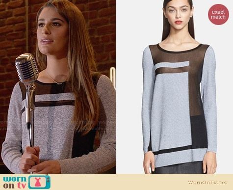 Helmut Lang Static Transfer Sweater worn by Lea Michele on Glee