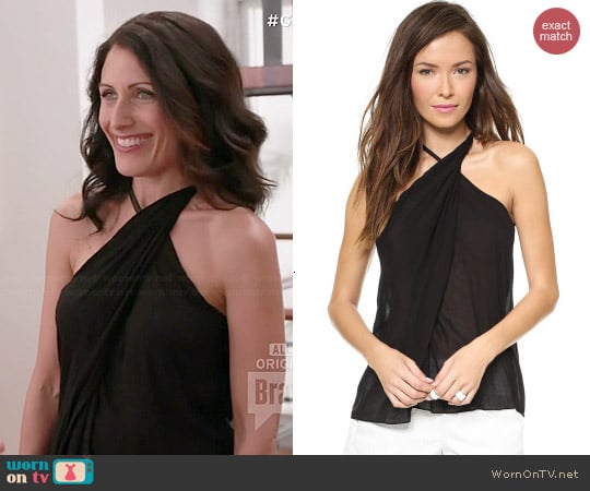 Helmut Lang Twist Neck Top worn by Lisa Edelstein on GG2D