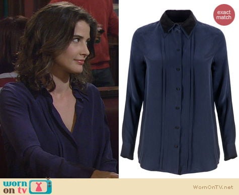 HIMYM Fashion: Equipment Pleated Shirt worn by Cobie Smulders