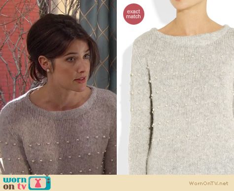 How I Met Your Mother Fashion: Girl. By Band of Outsiders pearl sweater worn by Cobie Smulders