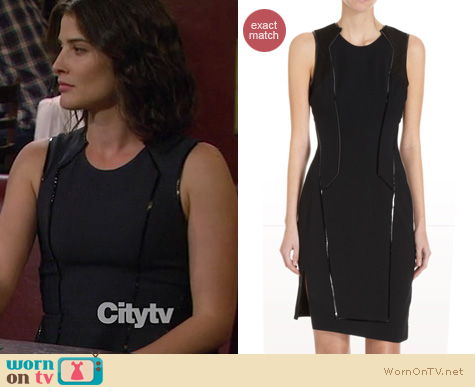 How I Met Your Mother Fashion: Helmut Lang piped suiting dress worn by Cobie Smulders