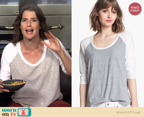 HIMYM Fashion: James Perse Boxy Baseball Tee worn by Cobie Smulders