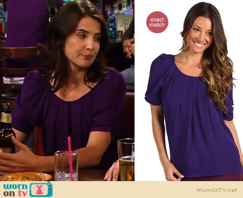 How I Met Your Mother Fashion: Joie Eleanor blouse in purple worn by Cobie Smulders