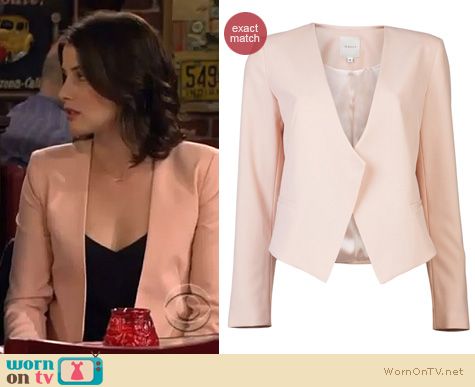 How I Met Your Mother Fashion: Mason by Michelle Mason cropped peach blazer worn by Cobie Smulders