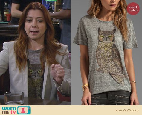 HIMYM Fashion: Patterson J Kincaid Classic Owl Tee worn by Alyson Hannigan