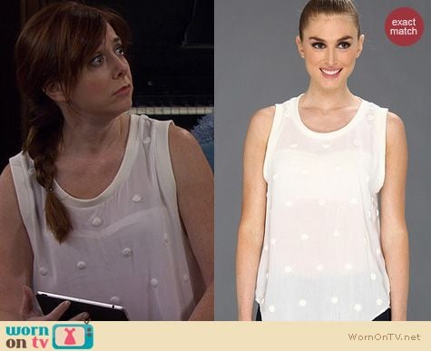 HIMYM Fashion: Patterson J Kincaid Iza Dot Tank worn by Alyson Hannigan