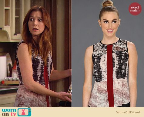 HIMYM FAshion: Patterson J Kincaid Mixed print rally tank worn by Alyson Hannigan