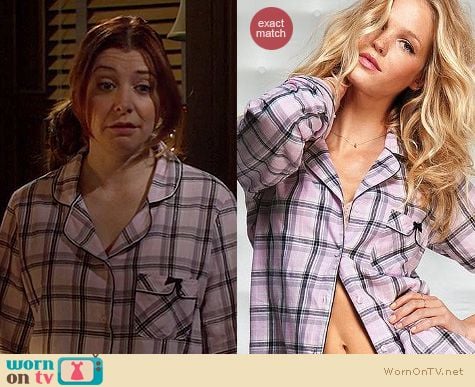 How I Met Your Mother Fashion: Victoria's Secret pink plaid pjs worn by Alyson Hannigan