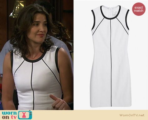 HIMYM Fashion: Yigal Azrouel Leather Trim dress worn by Cobie Smulders