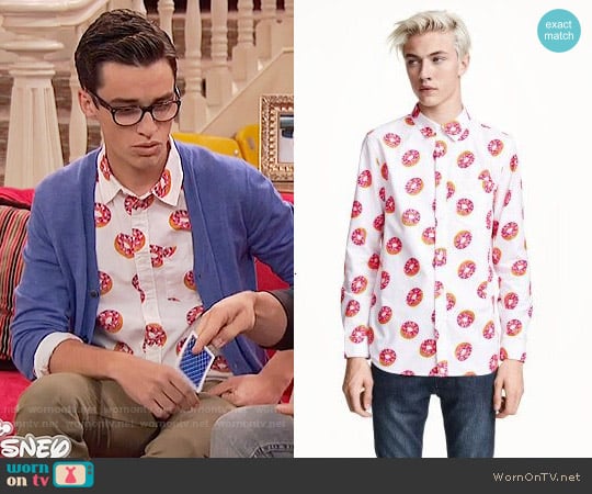 H&M Patterned Cotton Shirt worn by Joey Rooney (Joey Bragg) on Liv and Maddie