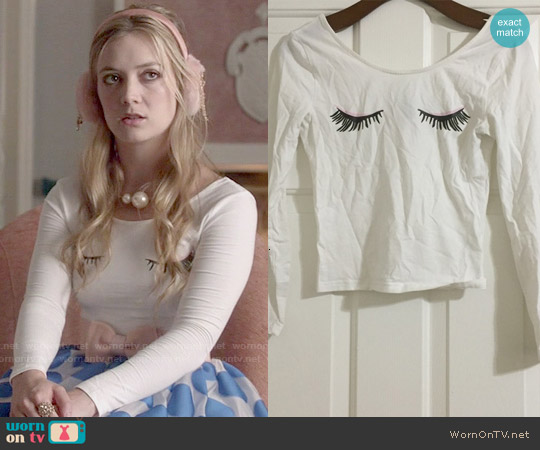 H&M Eyelash Top worn by Chanel #3 (Billie Lourd) on Scream Queens