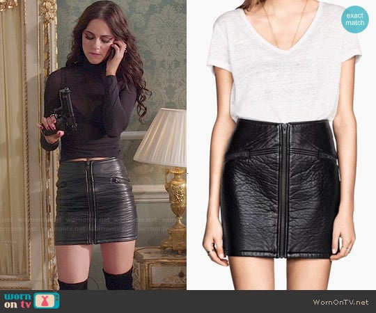 H&M Imitation Leather Skirt worn by Princess Eleanor (Alexandra Park) on The Royals