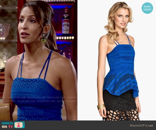 H&M Lace Peplum Top worn by Lily Winters (Christel Khalil) on The Young and the Restless