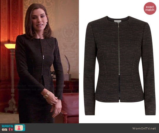 Hobbs Ida Jacket worn by Alicia Florrick (Julianna Margulies) on The Good Wife