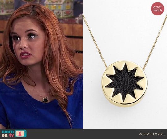 House of Harlow Mini Sunburst Necklace worn by Jessie Prescott (Debby Ryan) on Jessie