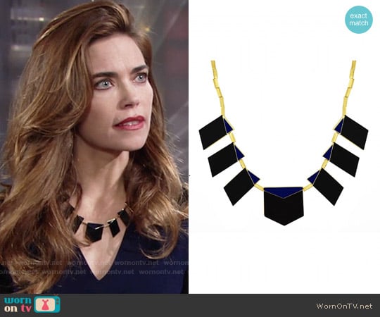 House of Harlow Modern Motif Necklace worn by Victoria Newman (Amelia Heinle) on The Young and the Restless