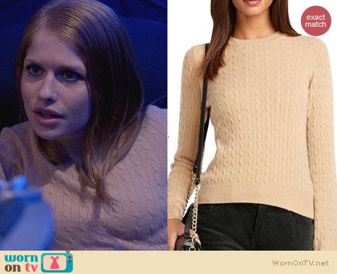 House of Lies Fashion: Brooks Brothers Cable Knit Sweater worn by Genevieve Angelson