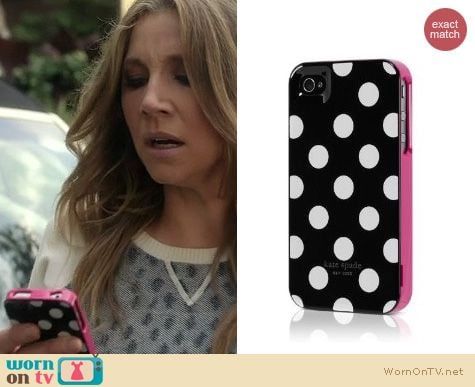 How To Live Fashion: Kate Spade Polka dot iphone cover used by Sarah Chalke