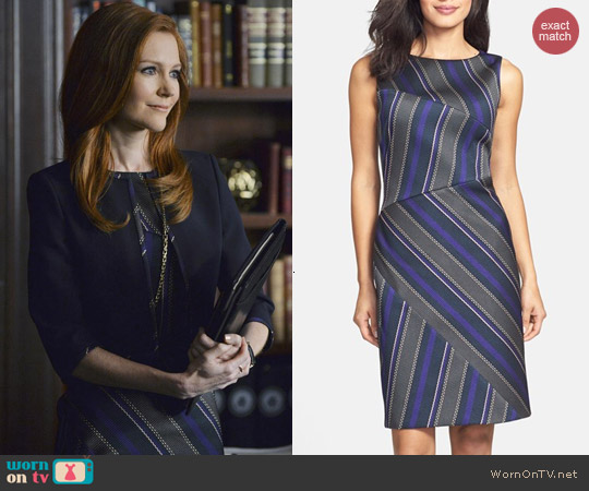 Hugo Boss Delmira Stripe Sheath Dress worn by Darby Stanchfield on Scandal