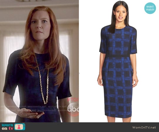 Hugo Boss 'Dikana' Windowpane Print Sheath Dress worn by Abby Whelan (Darby Stanchfield) on Scandal