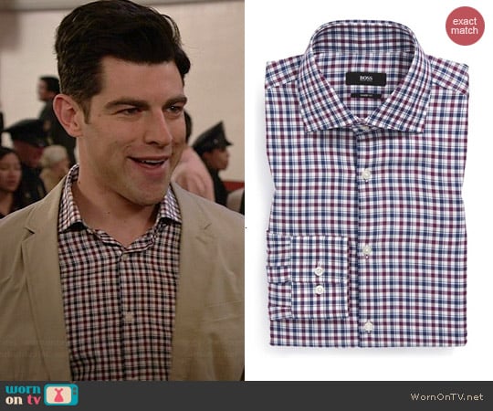 Hugo Boss Miles Shirt worn by Max Greenfield on New Girl