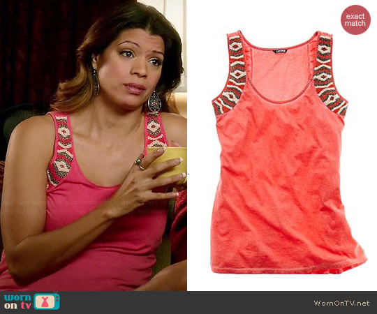 i jeans by buffalo Beaded Tank Top worn by Andrea Navedo on Jane the Virgin