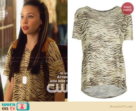 IRO Alya Tiger Stripe Tee worn by Malese Jow on Star Crossed