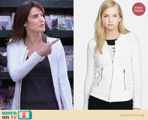 IRO Amiya Veste Boucle Mesh Jacket worn by Cobie Smulders on HIMYM