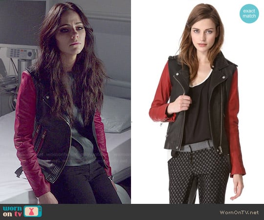 IRO Blanca Leather Jacket worn by Princess Eleanor (Alexandra Park) on The Royals