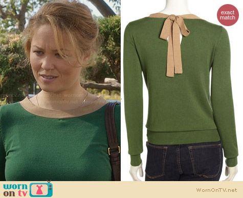 Isaac Mizrahi Tie-Back Colorblock Sweater worn by Erika Christensen on Parenthood