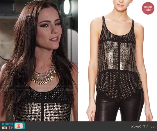 Isabel Marant Peachy Silk Brass Embellished Top worn by Princess Eleanor (Alexandra Park) on The Royals