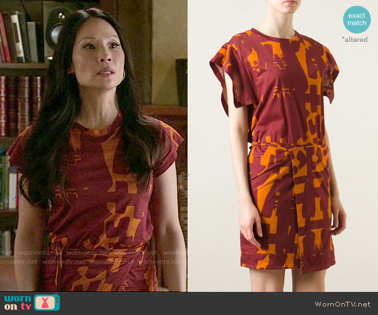 Isabel Marant Abstract Print Dress worn by Joan Watson (Lucy Liu) on Elementary