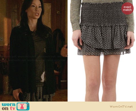 Isabel Marant Flared Ruffle Mini Skirt worn by Lucy Liu on Elementary