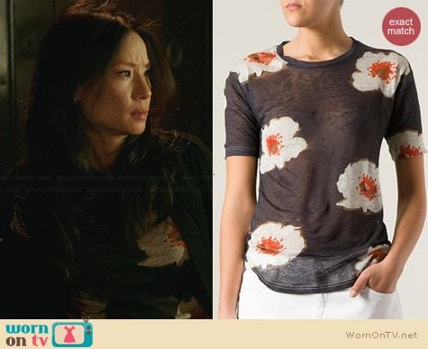 Isabel Marant Jescat Floral Top worn by Lucy Liu on Elementary