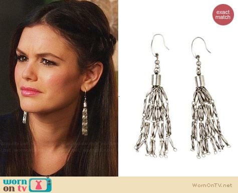 Isabel Marant for H&M Silver Drop Earrings worn by Rachel Bilson on Hart of Dixie