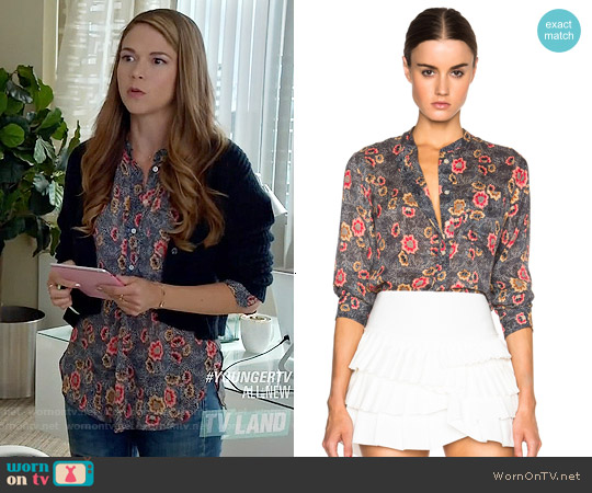 Isabel Marant Silena Flowers Blouse worn by Liza Miller (Sutton Foster) on Younger