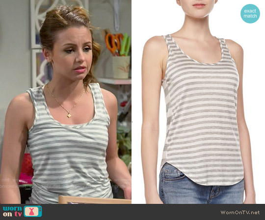 J Brand Bell Mix Stripe Tank Top worn by Sofia Rodriguez (Aimee Carrero) on Young and Hungry