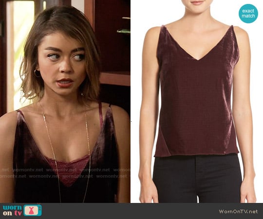 J Brand Lucy Velvet Front Camisole worn by Haley Dunphy (Sarah Hyland) on Modern Family