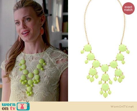 J. Crew Bubble Necklace in Light Citron worn by Brooke D'Orsay on Royal Pains