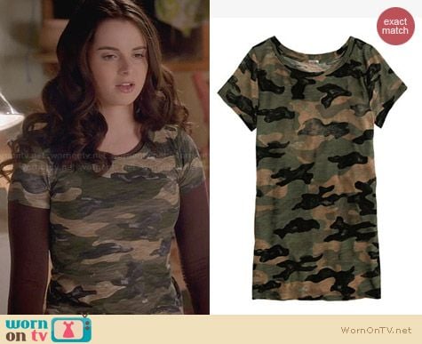 J. Crew Camo Tee worn by Vanessa Marano on Switched at Birth